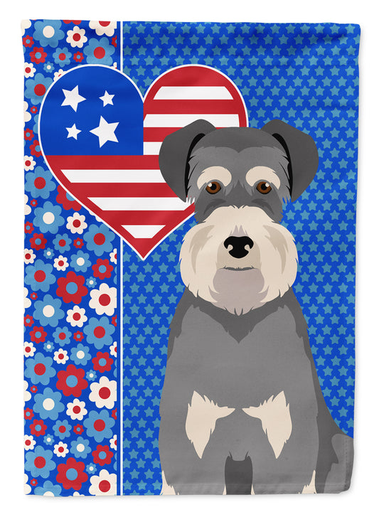 Buy this Salt Pepper Natural Ears Schnauzer USA American Garden Flag