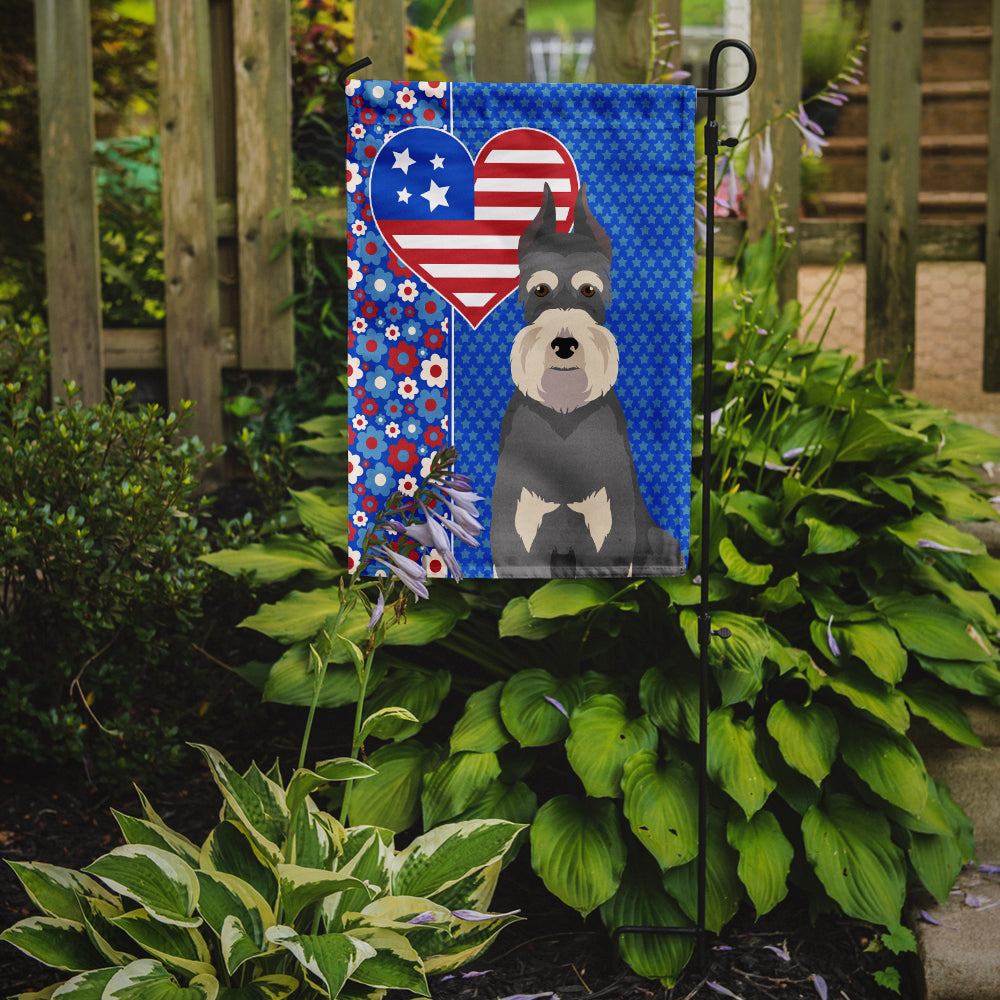 Salt Pepper Schnauzer USA American Garden Flag