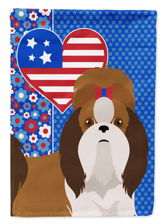 Buy this Red and White Shih Tzu USA American Garden Flag