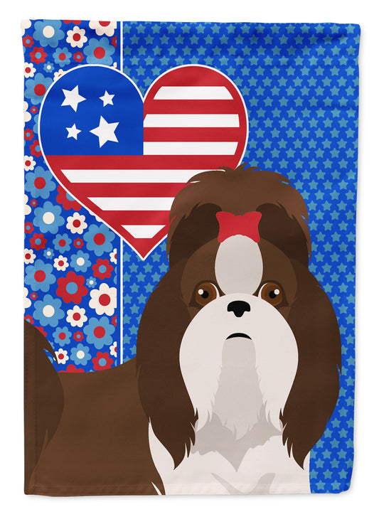 Buy this Liver and White Shih Tzu USA American Garden Flag