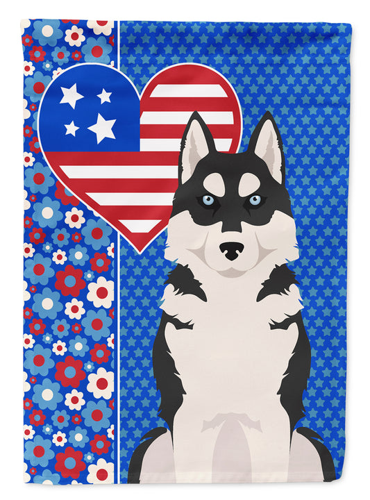 Buy this Black Siberian Husky USA American Garden Flag