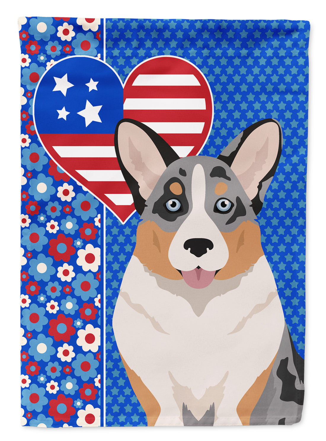 Buy this Blue Merle Cardigan Corgi USA American Garden Flag