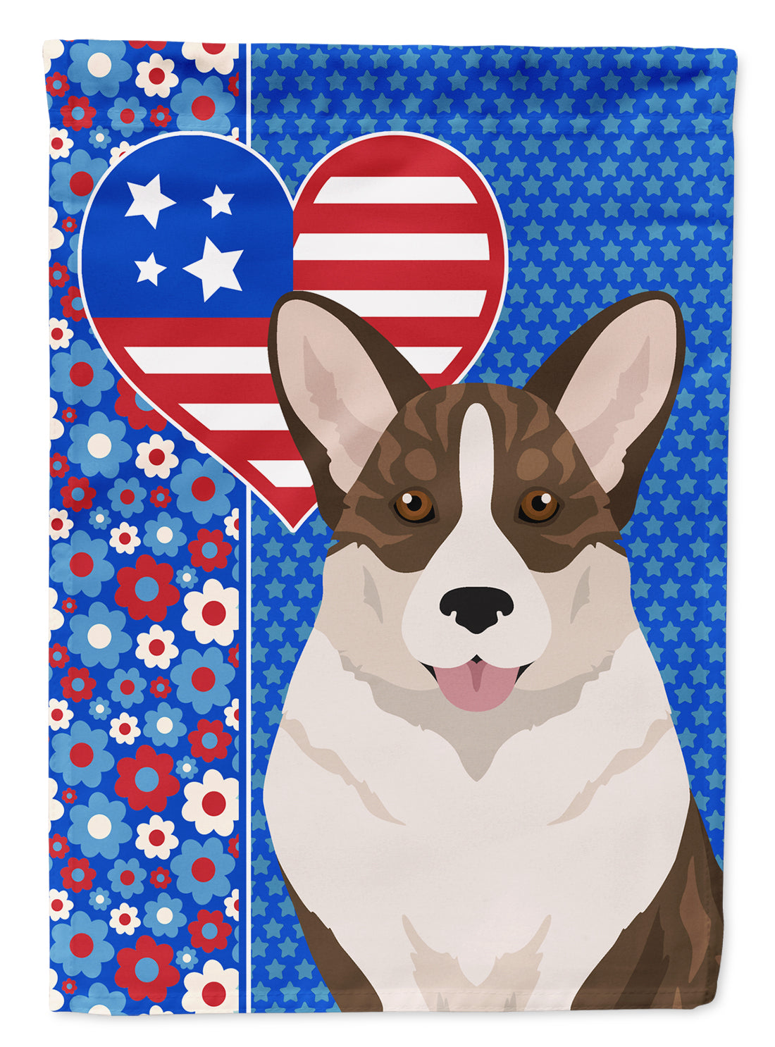 Buy this Brindle Cardigan Corgi USA American Garden Flag