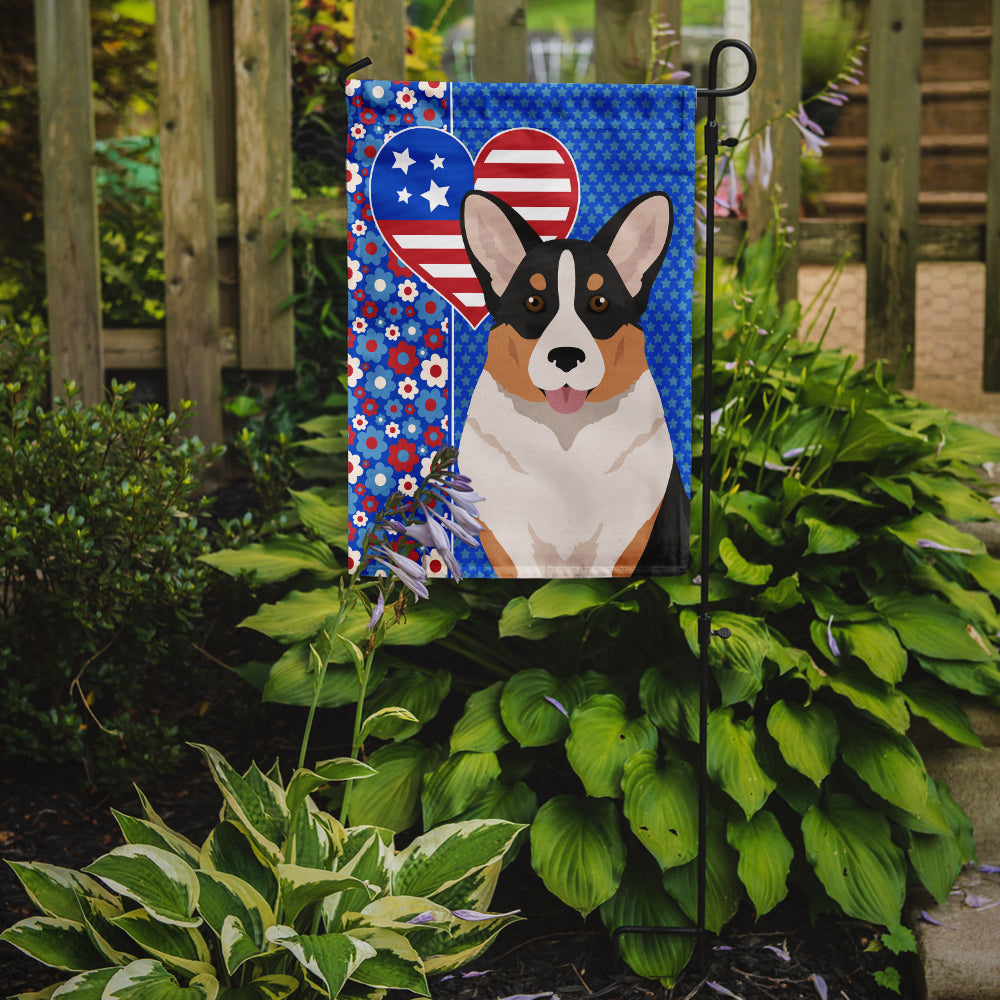 Tricolor Cardigan Corgi USA American Garden Flag