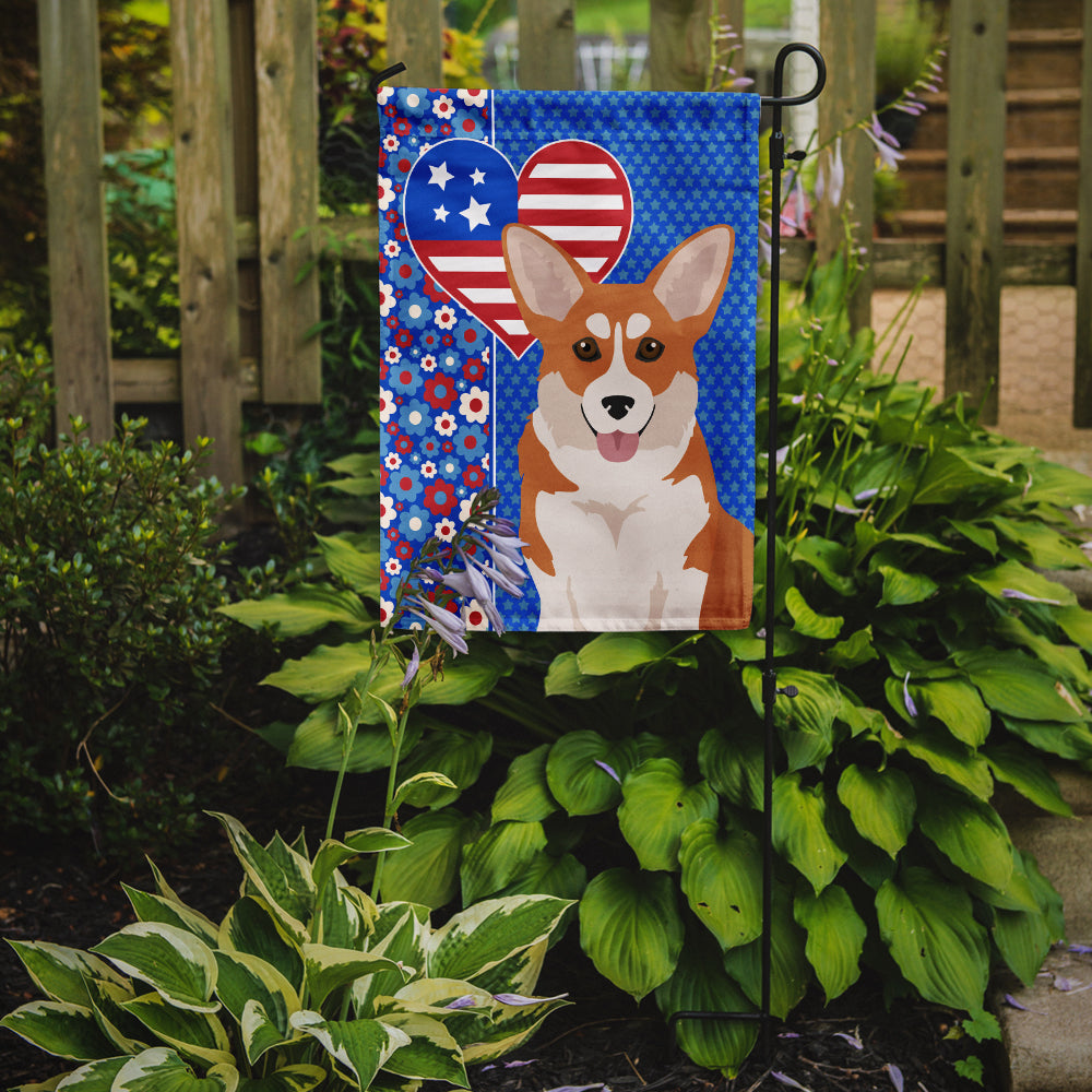 Red Pembroke Corgi USA American Garden Flag