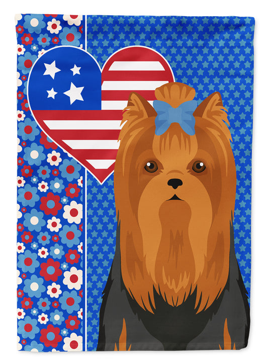 Buy this Black and Tan Full Coat Yorkshire Terrier USA American Garden Flag