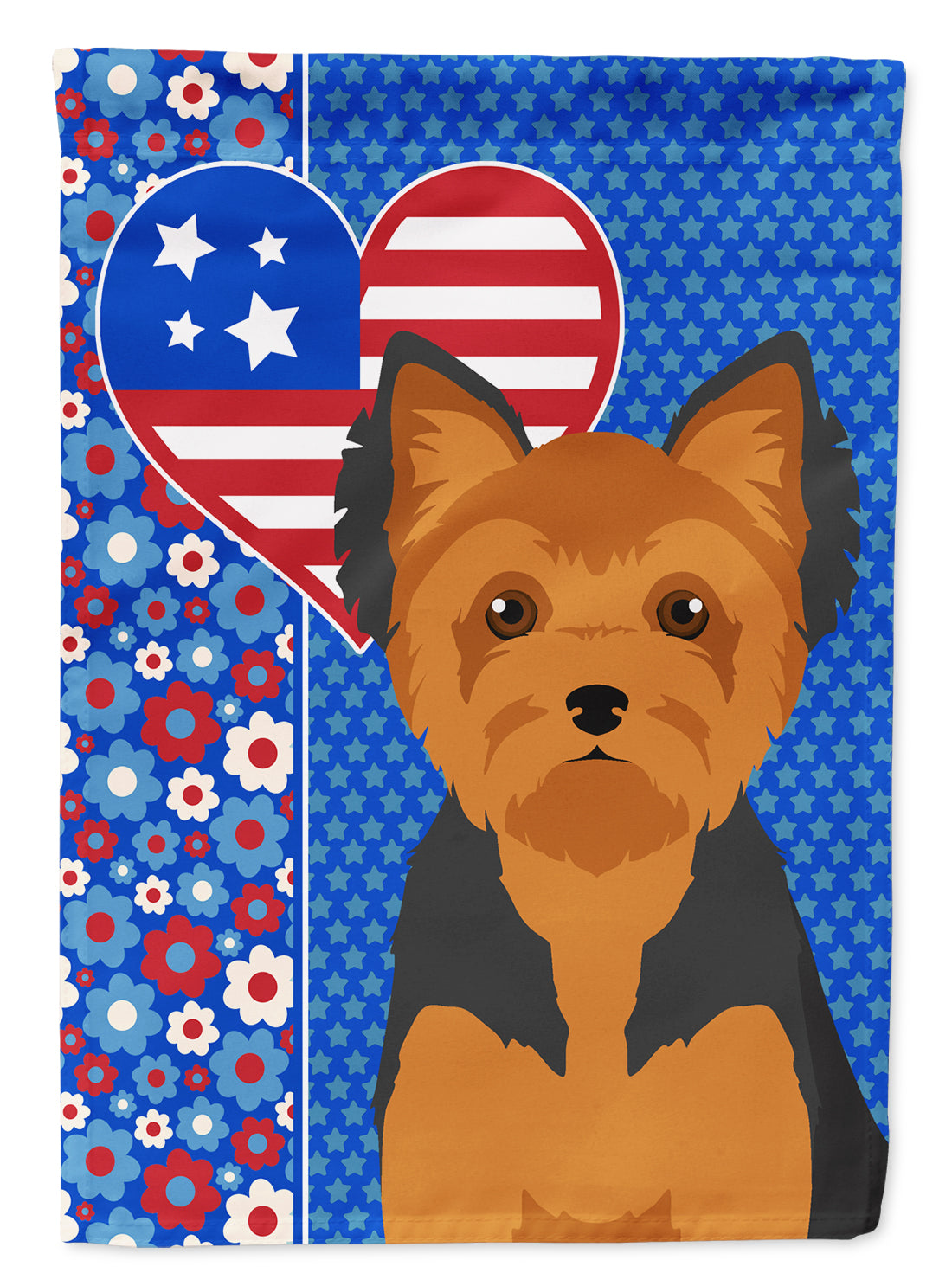 Buy this Black and Tan Puppy Cut Yorkshire Terrier USA American Garden Flag