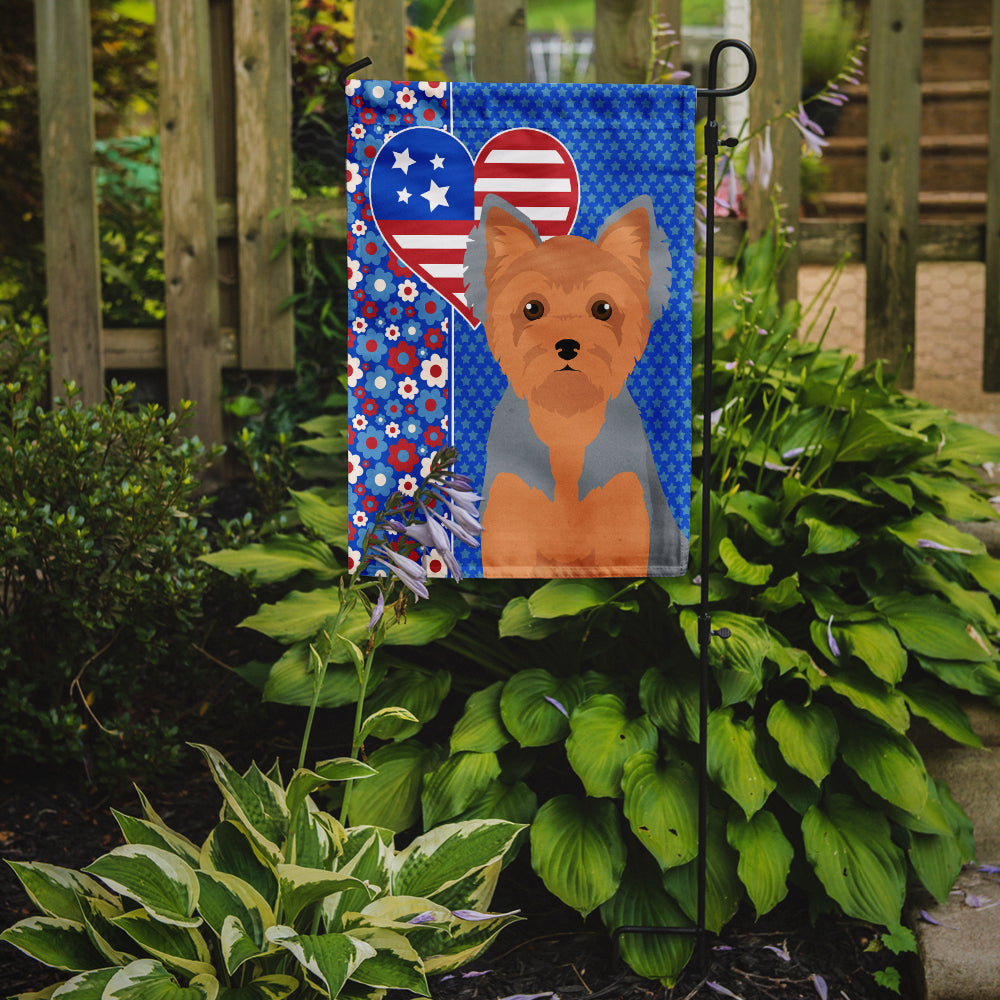 Blue and Tan Puppy Cut Yorkshire Terrier USA American Garden Flag