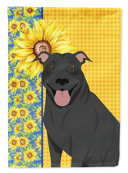 Buy this Summer Sunflowers Black Pit Bull Terrier Garden Flag