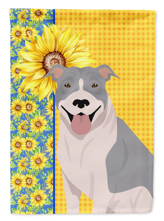 Buy this Summer Sunflowers Blue and White Pit Bull Terrier Garden Flag