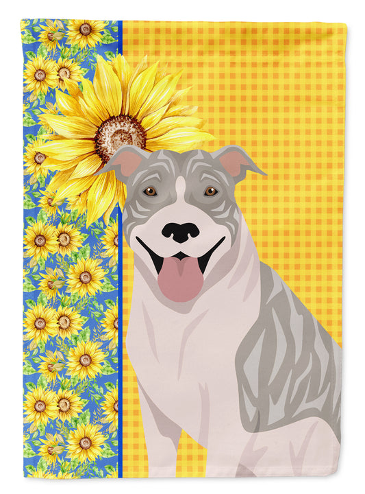 Buy this Summer Sunflowers Blue Brindle Pit Bull Terrier Garden Flag