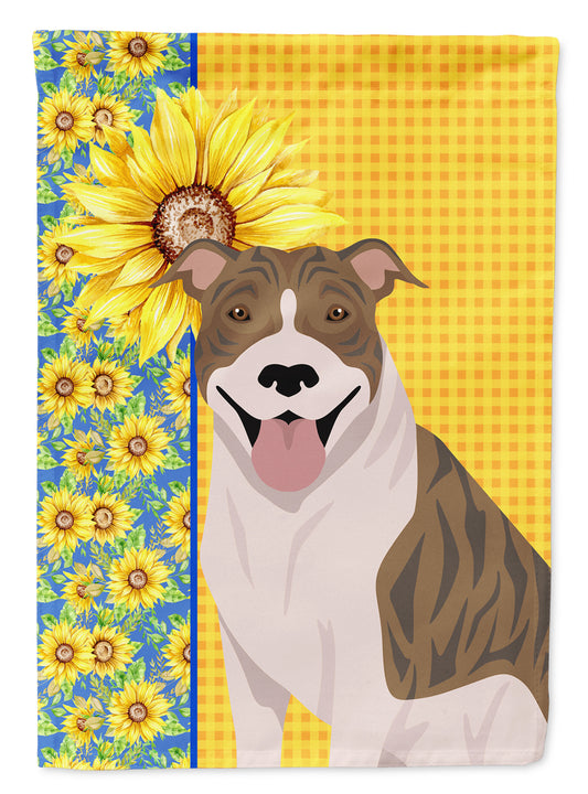 Buy this Summer Sunflowers Fawn Brindle Pit Bull Terrier Garden Flag