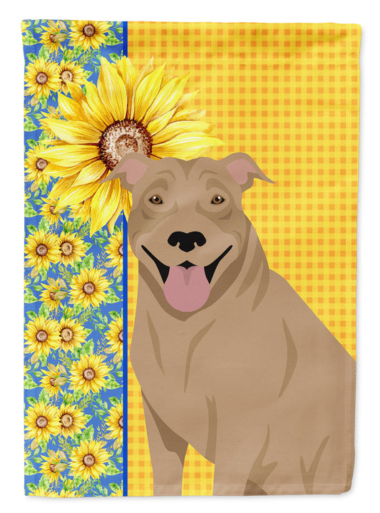 Buy this Summer Sunflowers Fawn Pit Bull Terrier Garden Flag