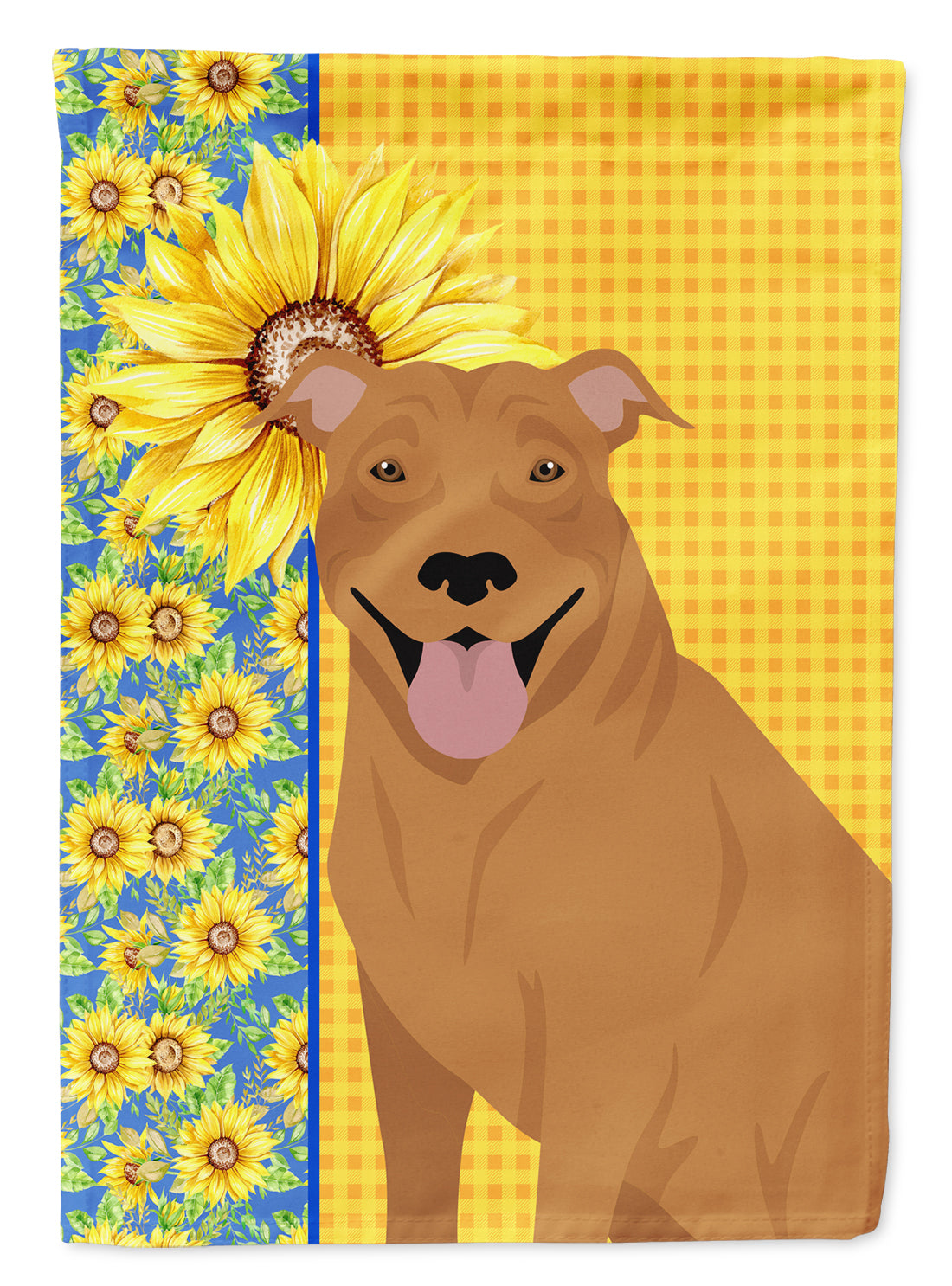 Buy this Summer Sunflowers Red Pit Bull Terrier Garden Flag