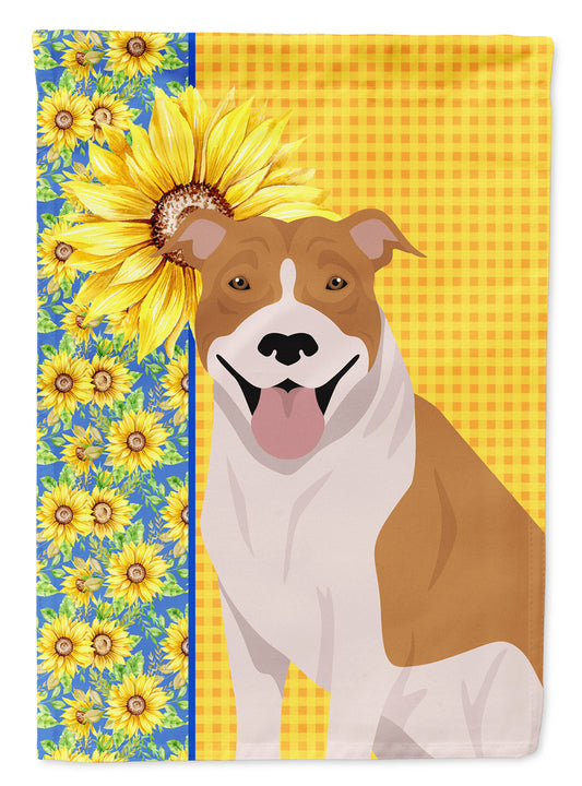 Buy this Summer Sunflowers Red and White Pit Bull Terrier Garden Flag