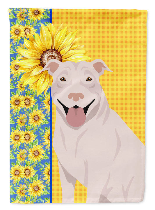 Buy this Summer Sunflowers White Pit Bull Terrier Garden Flag