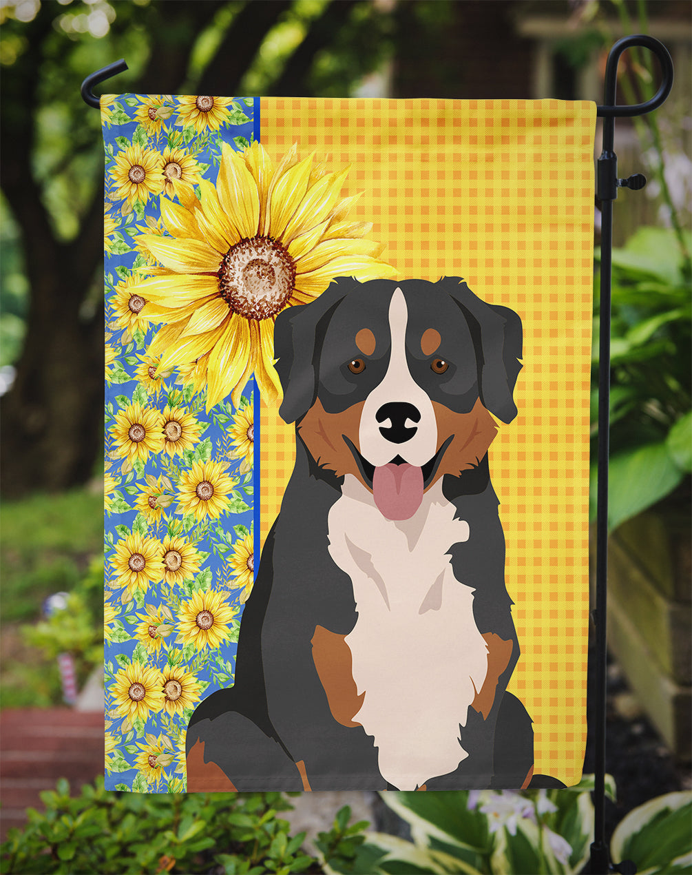 Summer Sunflowers Bernese Mountain Dog Garden Flag