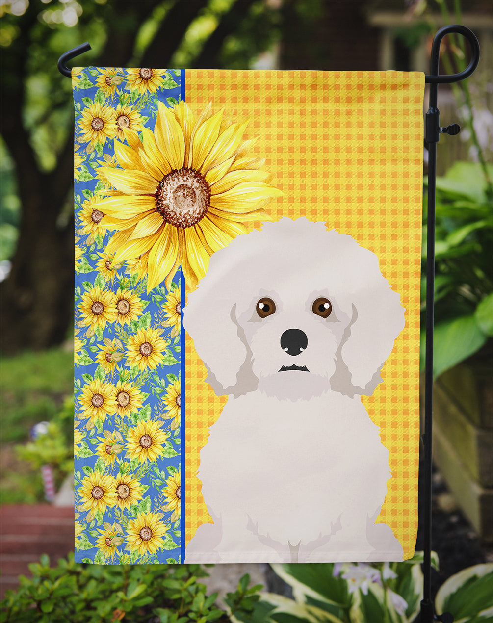 Summer Sunflowers Bichon Frise Garden Flag