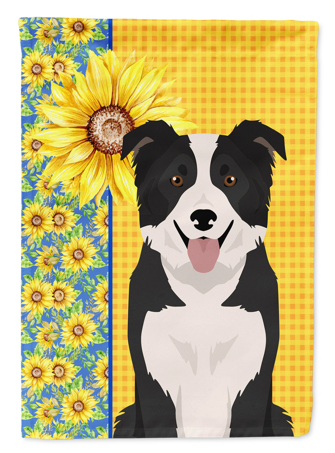 Buy this Summer Sunflowers Black and White Border Collie Garden Flag