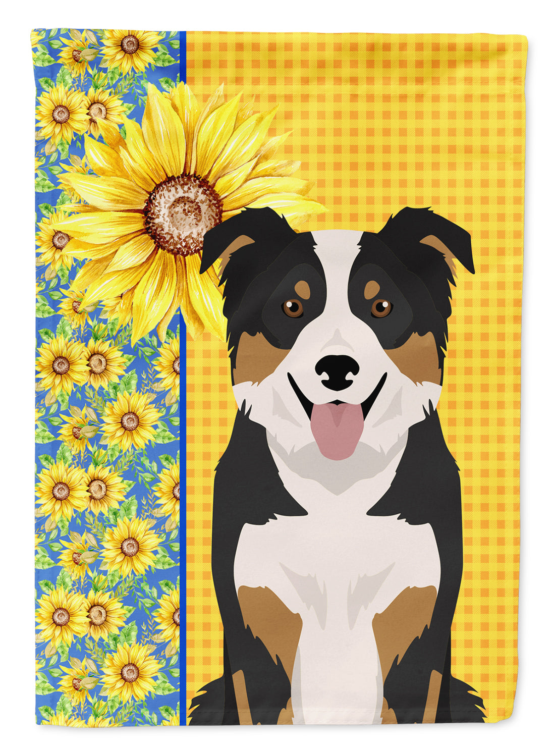 Buy this Summer Sunflowers Tricolor Border Collie Garden Flag