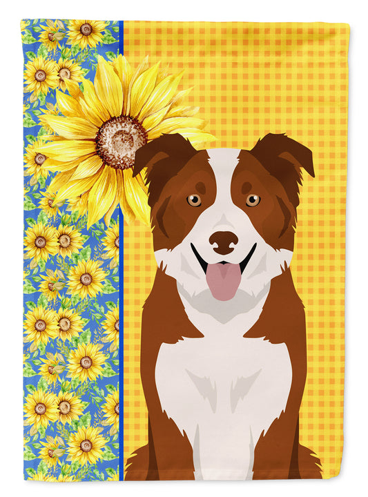 Buy this Summer Sunflowers Red and White Border Collie Garden Flag