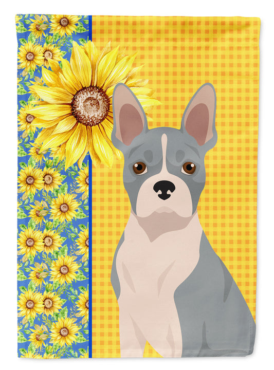 Buy this Summer Sunflowers Blue Boston Terrier Garden Flag