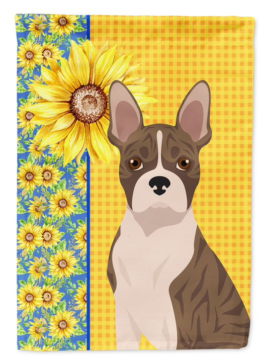 Buy this Summer Sunflowers Brindle Boston Terrier Garden Flag