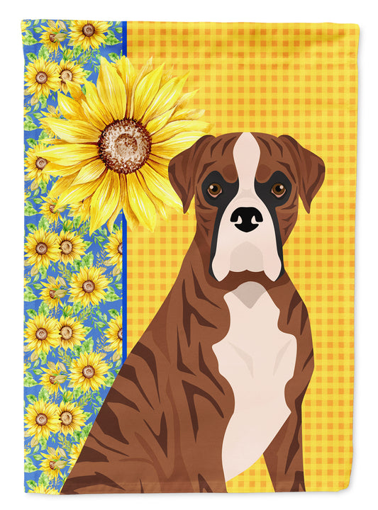 Buy this Summer Sunflowers Natural Eared Red Brindle Boxer Garden Flag