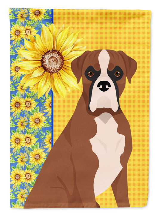 Buy this Summer Sunflowers Natural Eared Red Fawn Boxer Garden Flag