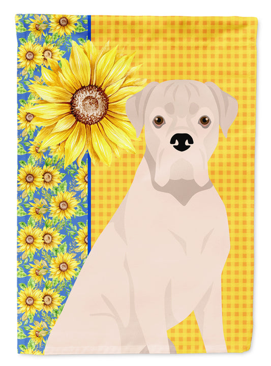 Buy this Summer Sunflowers Natural Eared White Boxer Garden Flag