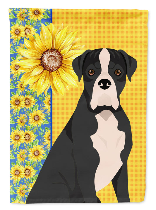 Buy this Summer Sunflowers Natural Eared Black Boxer Garden Flag