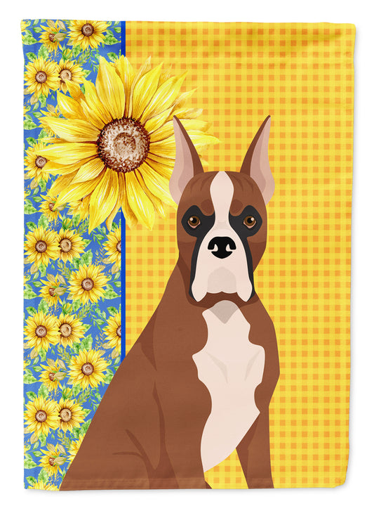 Buy this Summer Sunflowers Red Fawn Boxer Garden Flag