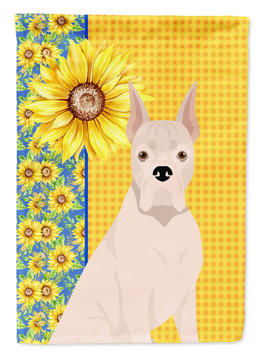 Buy this Summer Sunflowers White Boxer Garden Flag