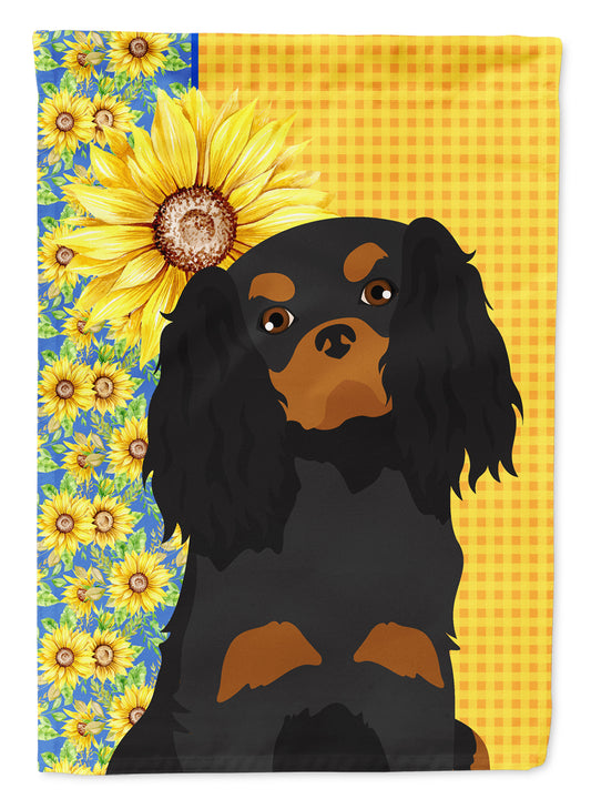 Buy this Summer Sunflowers Black and Tan Cavalier Spaniel Garden Flag