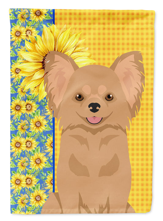 Buy this Summer Sunflowers Longhaired Gold Chihuahua Garden Flag