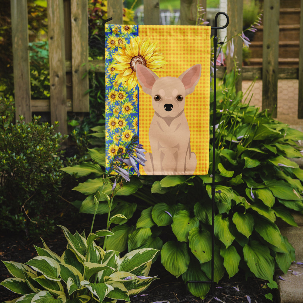 Summer Sunflowers Fawn Chihuahua Garden Flag