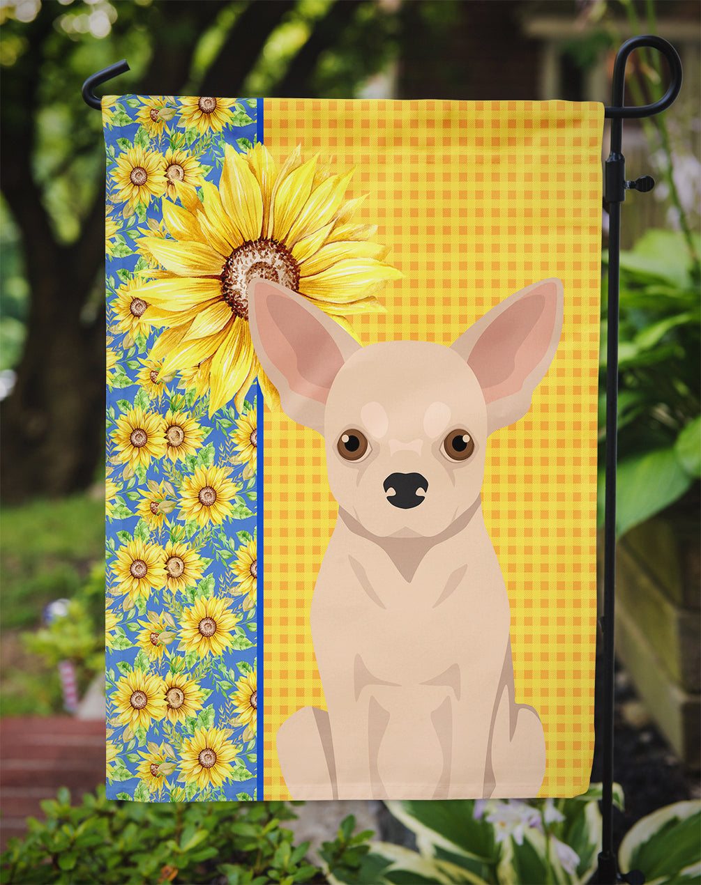 Summer Sunflowers Fawn Chihuahua Garden Flag