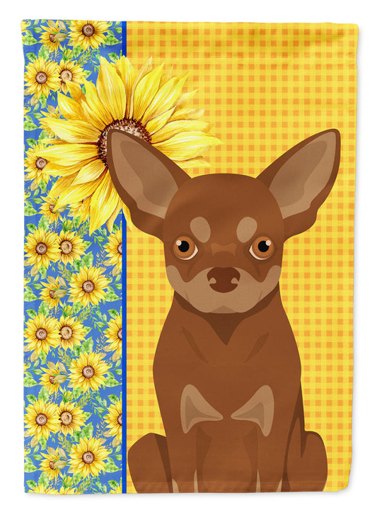 Buy this Summer Sunflowers Chocolate and Tan Chihuahua Garden Flag