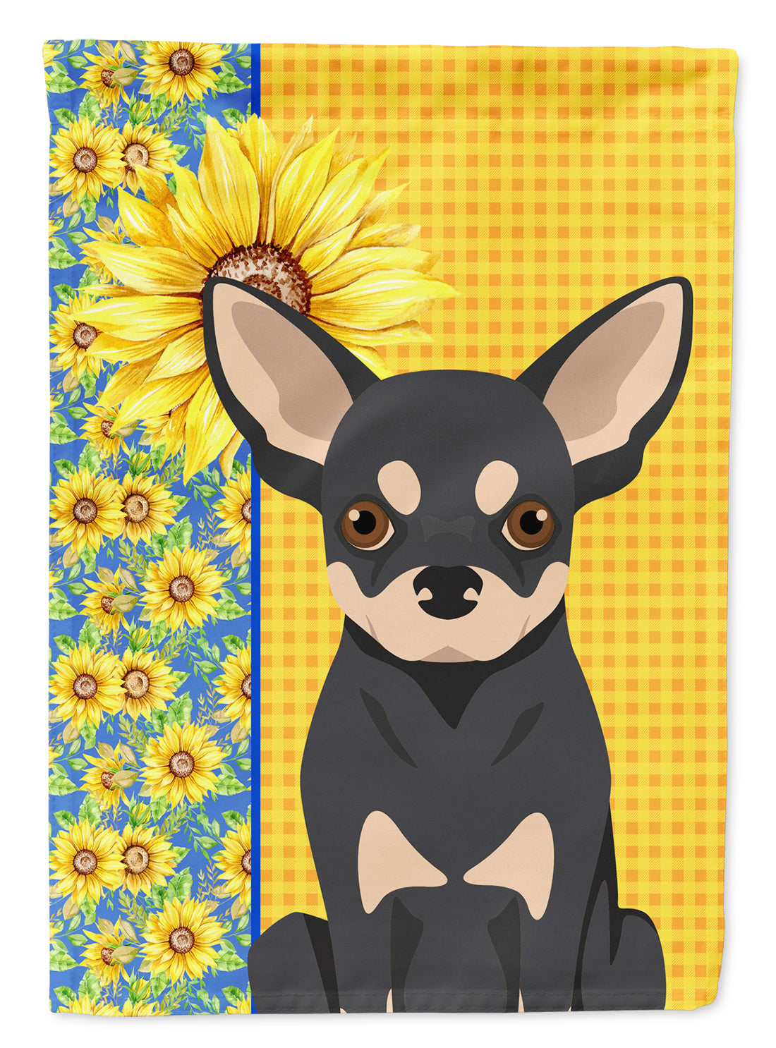 Buy this Summer Sunflowers Black and Cream Chihuahua Garden Flag