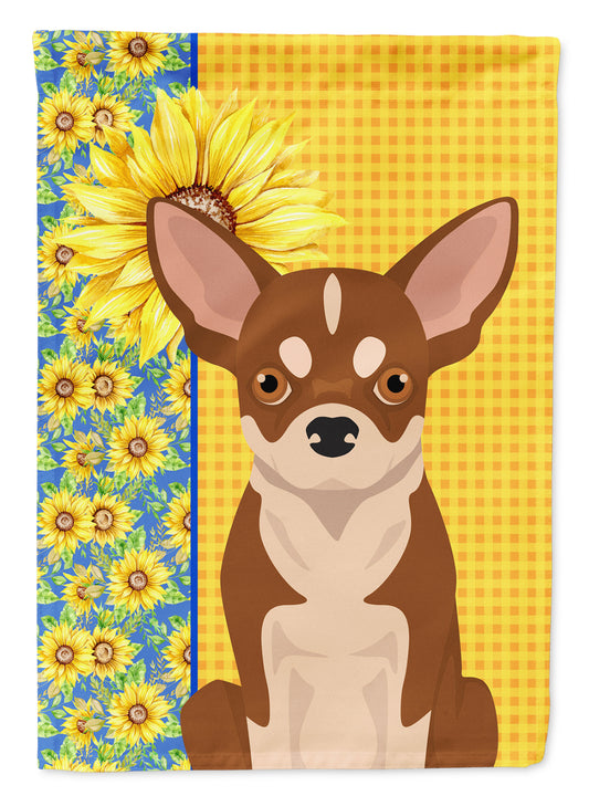 Buy this Summer Sunflowers Red and White Chihuahua Garden Flag