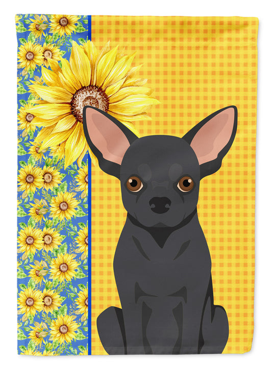 Buy this Summer Sunflowers Black Chihuahua Garden Flag