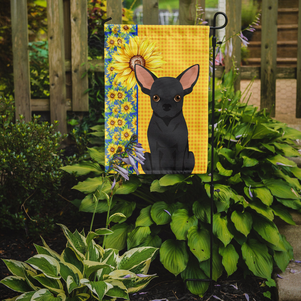 Summer Sunflowers Black Chihuahua Garden Flag