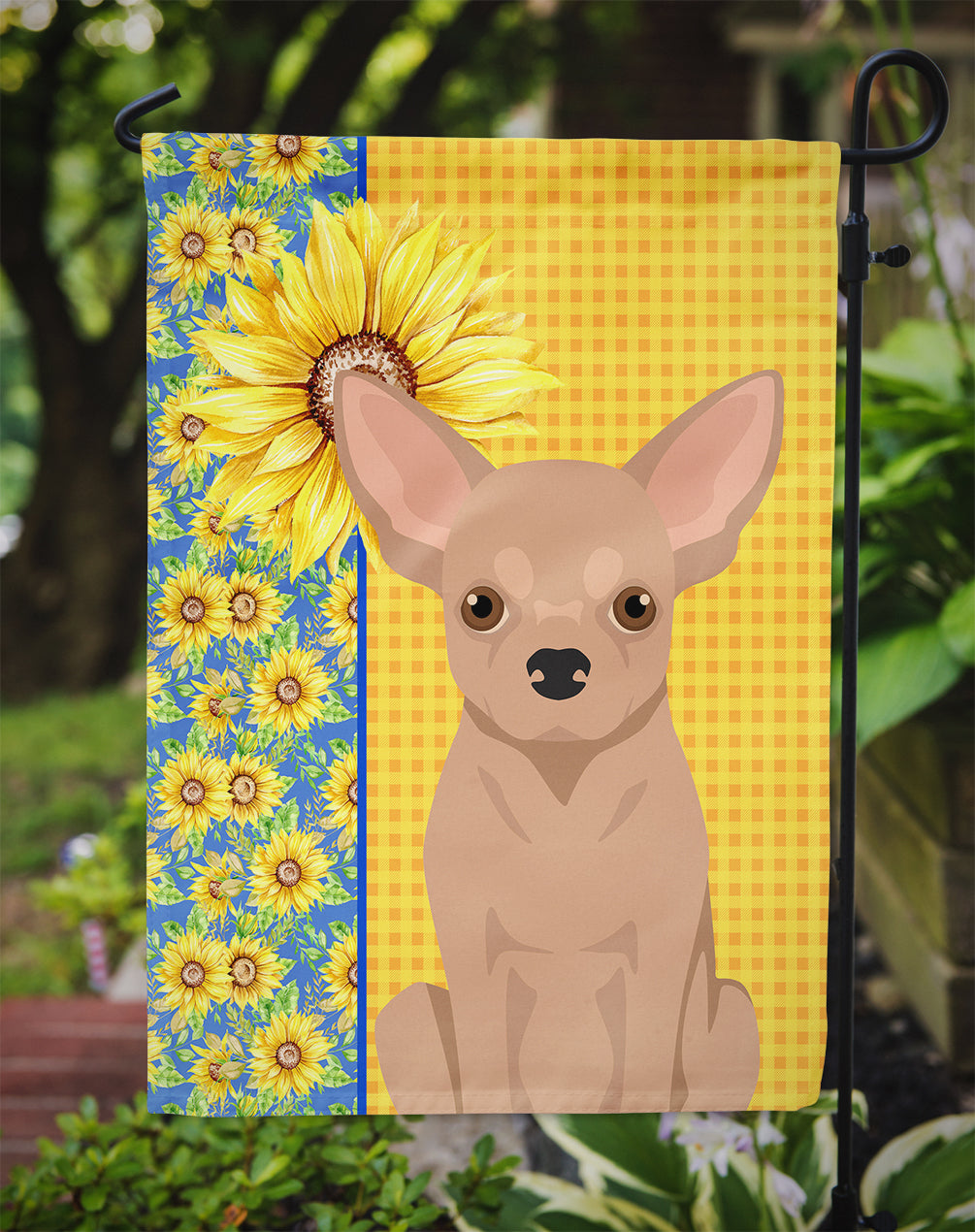 Summer Sunflowers Cream Chihuahua Garden Flag