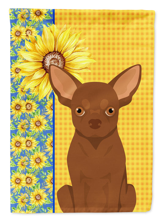 Buy this Summer Sunflowers Chocolate Chihuahua Garden Flag