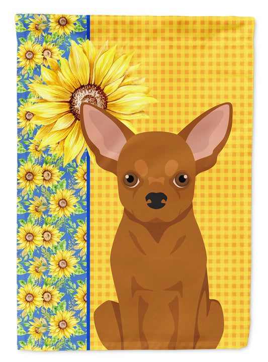 Buy this Summer Sunflowers Red Chihuahua Garden Flag