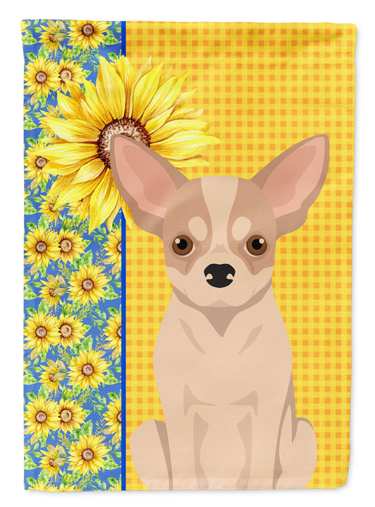 Buy this Summer Sunflowers Fawn and White Chihuahua Garden Flag