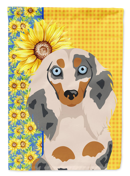 Buy this Summer Sunflowers Longhair Cream Dapple Dachshund Garden Flag