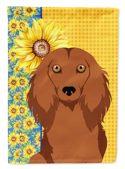 Buy this Summer Sunflowers Longhair Red Dachshund Garden Flag