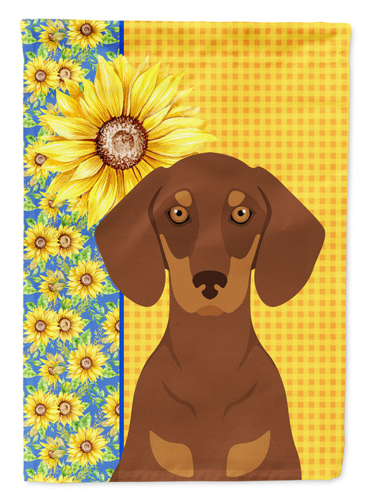 Buy this Summer Sunflowers Chocolate and Tan Dachshund Garden Flag