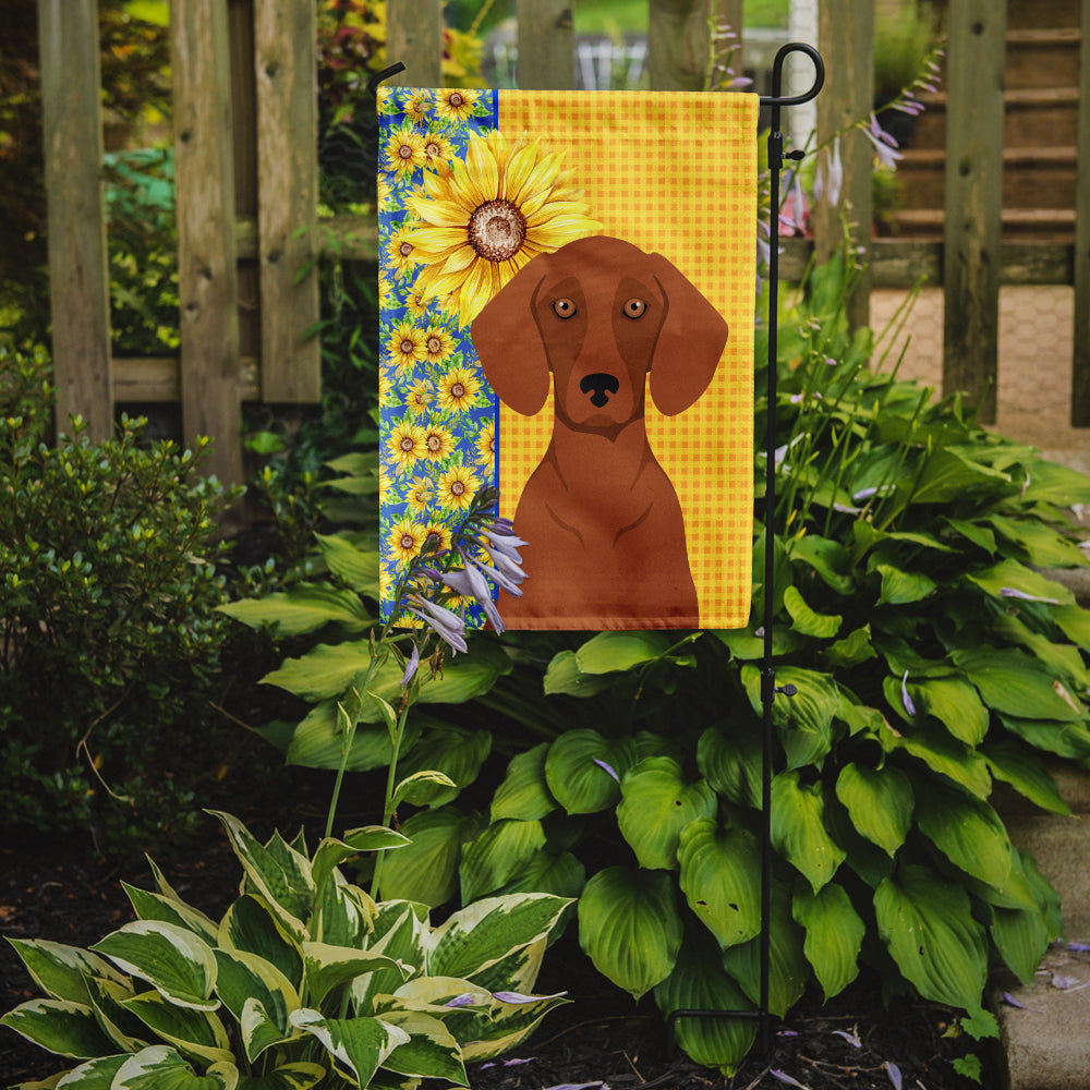 Summer Sunflowers Red Dachshund Garden Flag